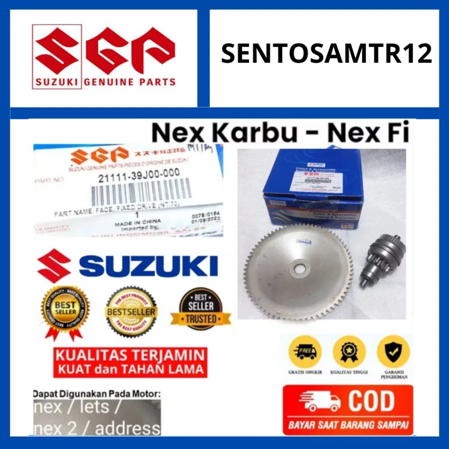 GIGI GEAR GIR STATER LAWAN KIPAS ROLLER + GRANAT KODOK STATER CVT SUZUKI NEX KARBU NEX 1 NEX FI NEX 2 CROSSOVER